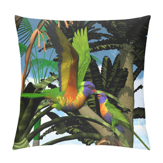 Personality  Rainbow Lorikeet Parrots Pillow Covers