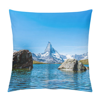 Personality  Matterhorn With Stellisee Lake In Zermatt, Switzerland Pillow Covers