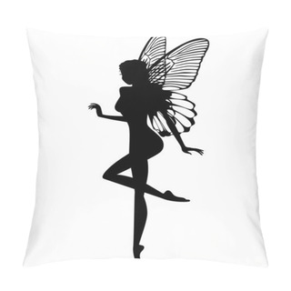 Personality  Silhouette Of A Fairy Isolated On White Background Pillow Covers