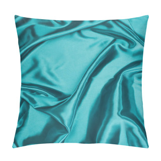 Personality  Turquoise Shiny Wavy Satin Fabric Background Pillow Covers
