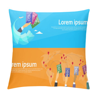 Personality  Passports Icon And Hand Pillow Covers