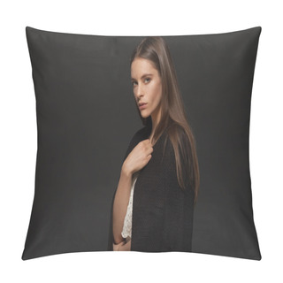 Personality  Portrait Of One Beautiful Young Sexual Woman Pillow Covers