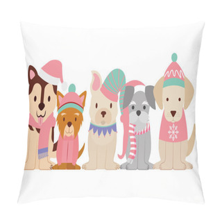 Personality  Dog Merry Christmas Card Pillow Covers