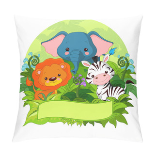 Personality  Cartoon Jungle Animals Pillow Covers