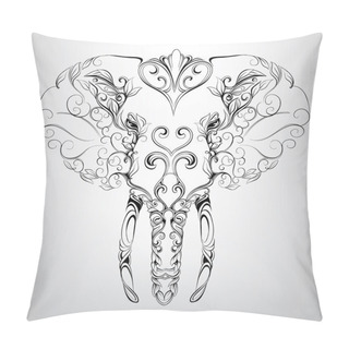 Personality  Head Of Elephant In  Ornament Pillow Covers