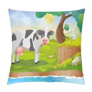Personality  Cute Cow And Rabbit Pillow Covers