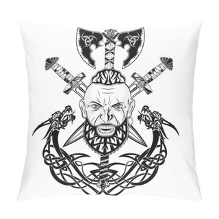 Personality  Viking_Totem_Dragon_0001 Pillow Covers