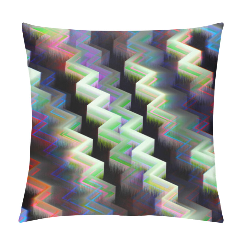 Personality  A zigzag pattern abstract in 3D illustration pillow covers
