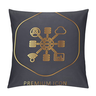 Personality  Big Data Golden Line Premium Logo Or Icon Pillow Covers