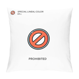 Personality  Prohibited Special Lineal Color Icon.Prohibited Icons For Your Business Project Pillow Covers