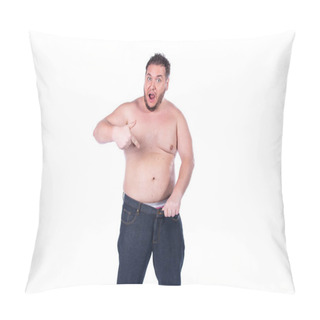 Personality  Funny Fat Man And Male Health Problems. Pillow Covers