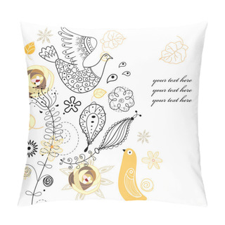 Personality  Plants And Birds Pillow Covers