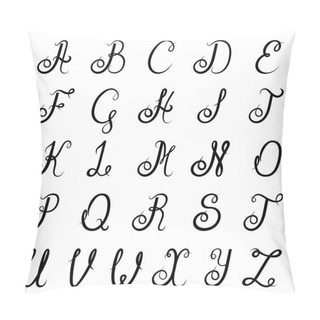 Personality  Calligraphy Alphabet Black Pillow Covers