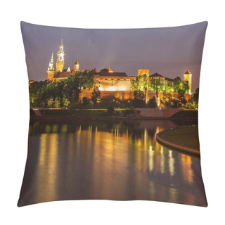 Personality  Wawel Castle And Vistula River At Night Pillow Covers