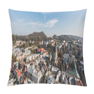 Personality  Horizontal Image Of Lviv Cityscape With Dominican Church And Carmelite Church Pillow Covers