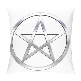 Personality  Chrome Pentagram Isolated On White Pillow Covers