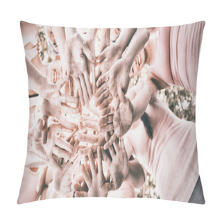 Personality  Smiling Women Organising Event For Breast Cancer Awareness Pillow Covers
