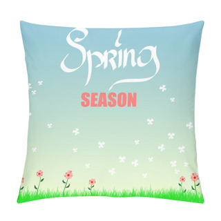 Personality  Fresh Spring Background With Grass, Dandelions And Daisies Pillow Covers