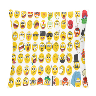 Personality  Big Set Of Emoicons In A Flat Design Pillow Covers