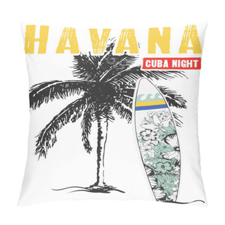 Personality  Havana Cuba Tropical Graphic For T Shirt Print Pillow Covers