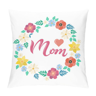 Personality  Love Mom Typography Lettering Poster  Pillow Covers