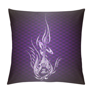 Personality  Vector Abstract Guitar.  Vector Illustration. Pillow Covers