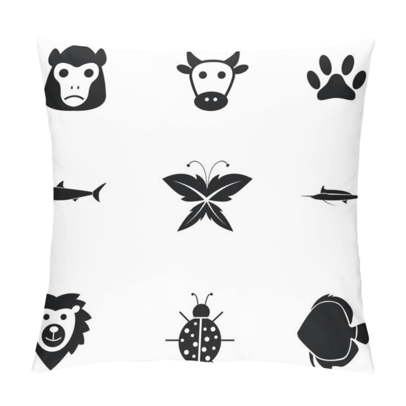 Personality  animals icon set pillow covers