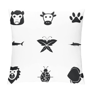 Personality  Animals Icon Set Pillow Covers