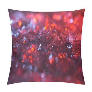Personality  Close Up View Of Abstract Red And Purple Crystal Textured Background Pillow Covers