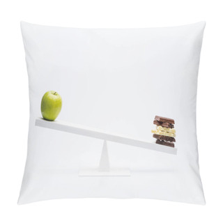 Personality  Apple And Chocolate On Seesaw  Pillow Covers