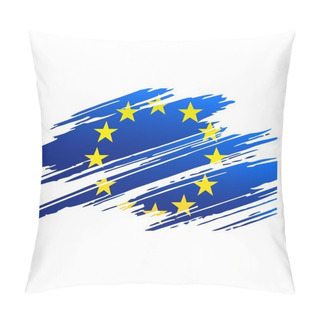 Personality  Flag European Union In The Form Traces Brush Pillow Covers