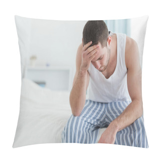 Personality  Ill Man Sitting On His Bed Pillow Covers