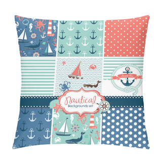 Personality  Set Of 9 Nautical Backgrounds Pillow Covers