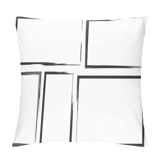 Personality  Doodle Freehand Rectangles For Paper Design. Freehand Rectangles, Great Design For Any Purposes. Vector Image. Pillow Covers