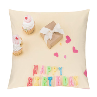 Personality  Happy Birthday Lettering And Cakes  Pillow Covers
