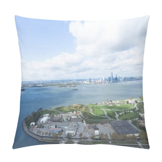 Personality  Aerial View Of Atlantic Ocean And New York City, Usa Pillow Covers