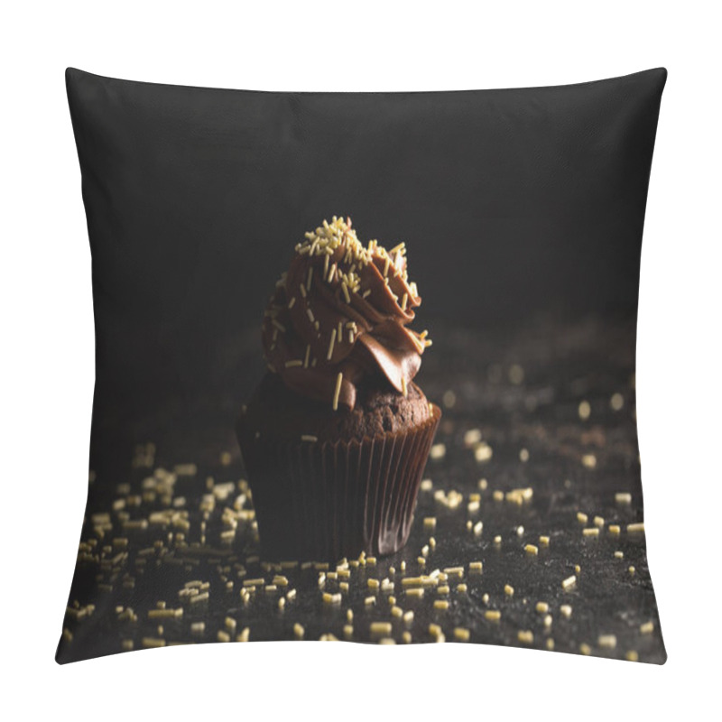 Personality  chocolate cupcake with sprinkles pillow covers