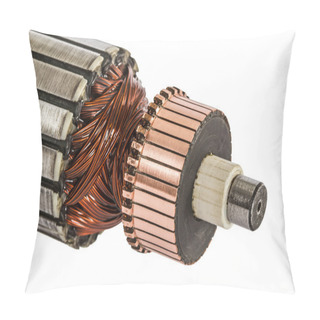 Personality  Rotor Of Electric Motor Close-up, Isolated On White Background Pillow Covers