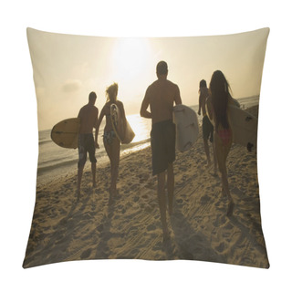 Personality  Surfers Walking On Beach Pillow Covers