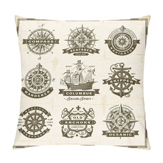 Personality  Vintage Nautical Labels Collection Pillow Covers