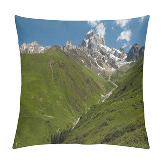 Personality  View From Guli Pass Featuring Mount Ushba During Mazeri-Mestia Trek, Georgia Pillow Covers