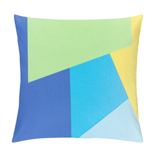 Personality  Abstract Colored Paper Banner Background With Yellow, Green And Blue Tones Pillow Covers