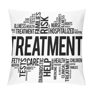 Personality  Treatment Word Cloud Collage, Health Concept Background Pillow Covers