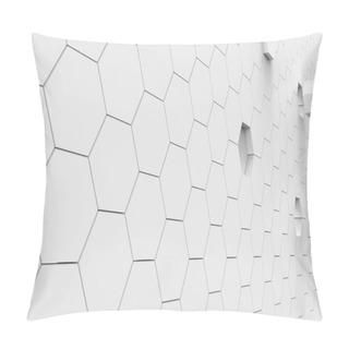 Personality  3d White Background With Hexagons Shapes  Pillow Covers