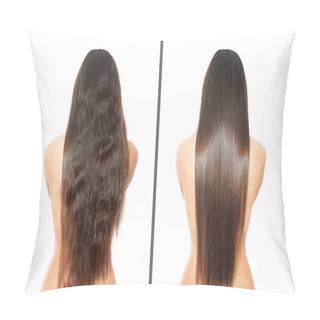 Personality  Woman Before And After Hair Treatment Pillow Covers