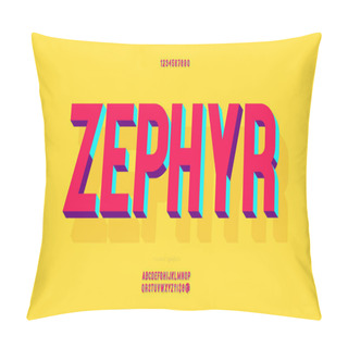 Personality  Vector Zephyr Font 3d Bold Colorful Style Pillow Covers