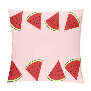 Personality  Watermelon Slices On Pink Background Pillow Covers