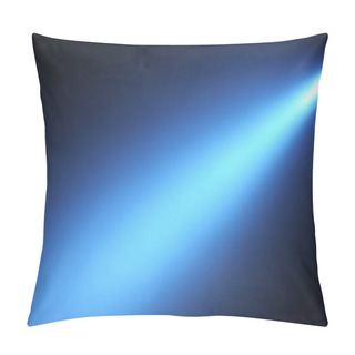 Personality  Projector Bluelight Beam Through Smoke For Movie And Cinema At Night Pillow Covers
