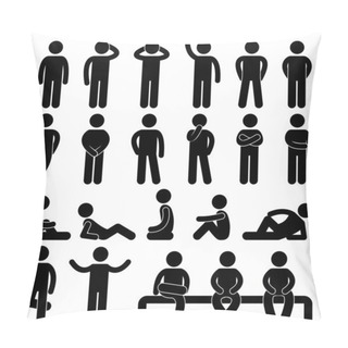 Personality  Man Basic Posture Icon Sign Symbol Pictogram Pillow Covers