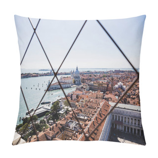 Personality  High Angle View Of Piazza San Marco, River, Santa Maria Della Salute Church And Ancient Buildings In Venice, Italy  Pillow Covers